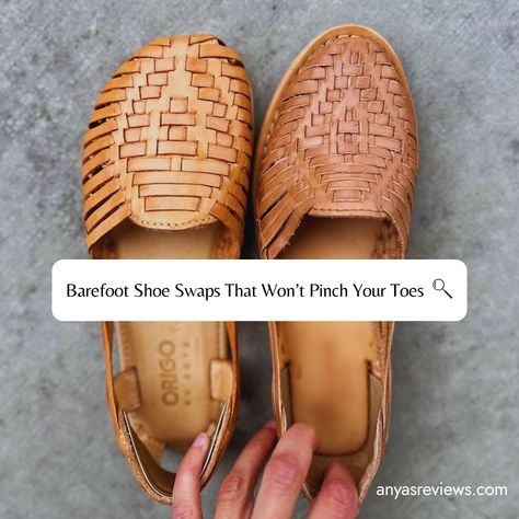 That extra toe space in the Origo Huaraches (on the left) makes a huge difference in comfort!  Find here these and other wide toe box alternatives to the stylish shoes you’ve been wishing for – because it’s not just you having trouble finding cute shoes that fit!