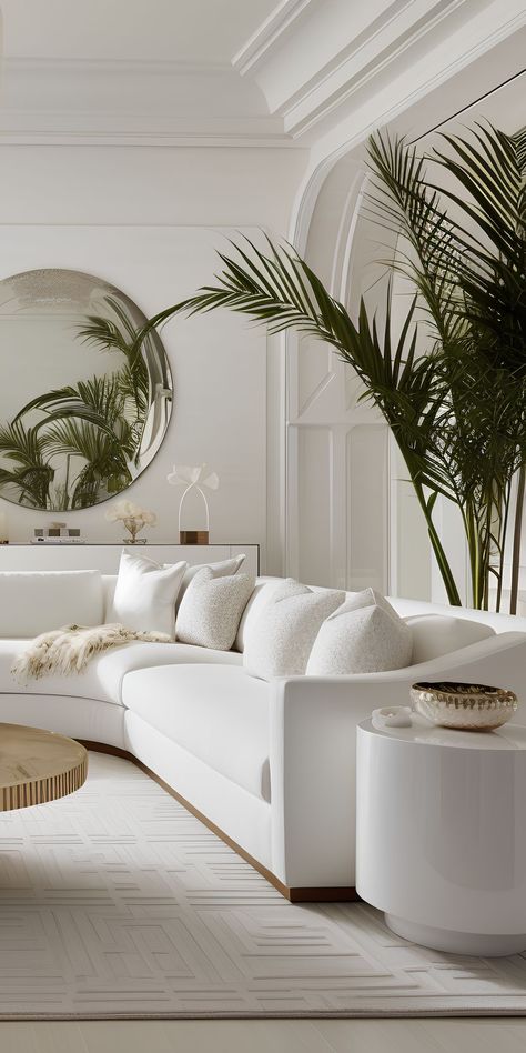 White Themed Living Room, Minimalist Interior Design Living Room, White Modern Living Room, Contemporary Coastal Living Room, Coastal Modern Living Room, Luxury Health, Modern White Living Room, Living Room Decor Lights, Wall Tattoo