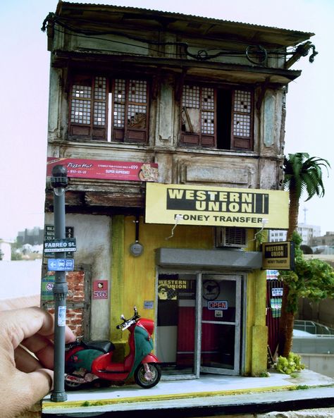 Urban Diorama, Philippines Houses, Building Diorama, Scale Model Building, Miniature Projects, Miniature Rooms, Tiny World, Military Diorama, Urban Setting