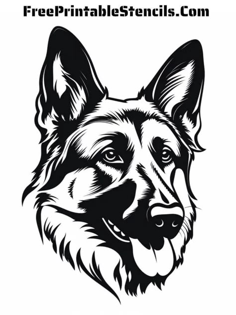 Free Printable German Shepherd Stencils - Free Printable Stencils German Dog Commands, Free Printable Stencils, Printable Stencils, Dog Stencil, Pyrography Designs, Free Stencils Printables, John Wayne Movies, Dog Commands, Eagle Painting