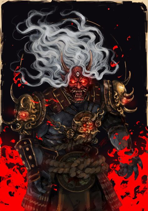 Oni Art, Guerriero Samurai, Oni Samurai, Oni Demon, Japanese Oni, Samurai Wallpaper, Samurai Artwork, Oni Mask, Dead By Daylight