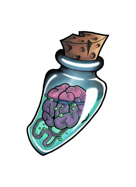 New school tattoo idea Brain In A Jar, Brain Tattoo, Arte Do Kawaii, Tatuaje A Color, Tattoo Portfolio, Graffiti Characters, New School Tattoo, Men's Hairstyles, Tattoo Art Drawings