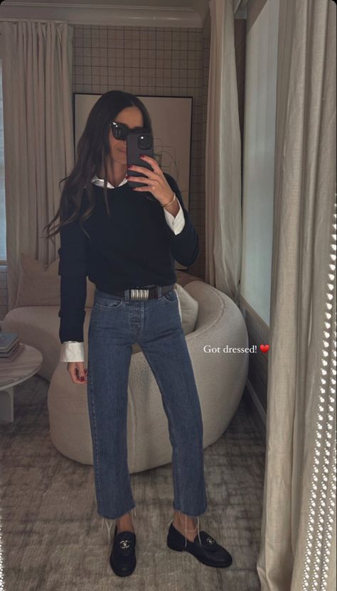 Jeans And Loafers Outfit, Black Loafers Outfit, Loafer Outfits, Arielle Charnas, Lunch Outfit, Trends 2025, Loafers Outfit, Office Casual Outfit, Office Outfits Women