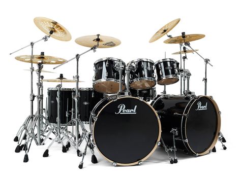 Pearl Double Bass Black Black Drum Set, Double Bass Drum Set, Pearl Drums, Set Wallpaper, Drum Sets, Drum Music, Drum Lessons, Bass Drums, How To Play Drums