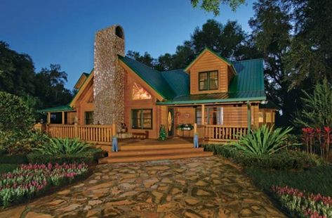 Cabin Landscaping, Log Home Living, Log Cabin Interior, Log Home Designs, Log Cabin Ideas, Log Cabin Kits, Log Home Decorating, Beautiful Houses Interior, Easy Landscaping