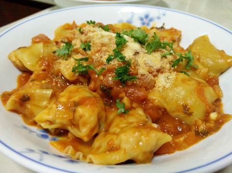 Kimchi Ravioli, Cheese Filled Ravioli Recipes, Chef Boyardee Ravioli Copycat, Trader Joe’s Lobster Ravioli, Homemade Chef Boyardee Ravioli, Pork Wraps, Cheese Ravioli, Marinara Sauce Homemade, Homemade Marinara