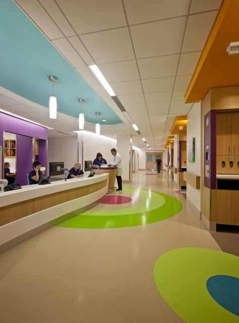 Nemours Children’s Hospital / Stanley Beaman & Sears Children Hospital Design, Hospital Project, Healthcare Interior Design, Hospital Architecture, Nurses Station, Kindergarten Design, Children Hospital, New Hospital, Hospital Interior