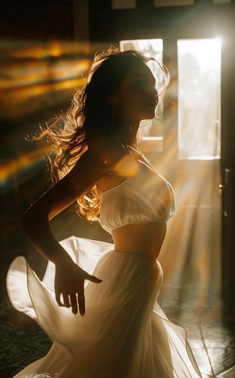 Ecstatic Dance Aesthetic, Goddess Reference Pose, Powerful Woman Pose, Flowing Dress Photography, Divine Photoshoot, Woman Dancing Aesthetic, Ethereal Dress Aesthetic, Feeling Free Aesthetic, Concept Board Fashion