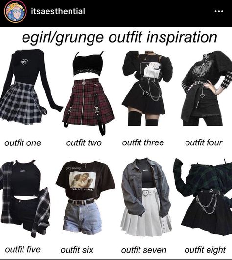 Everyday Emo Outfits, Gothic Female Outfit, Emo Looks Outfits, Simple Emo Outfits, Outfit Ideas Edgy Grunge, Dnd Clothes, Cute Emo Outfits, Cute Edgy Outfits, Egirl Style