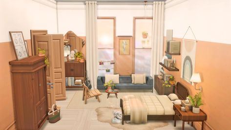 Sims 4 Cozy Bedroom, Sims 4 House Plans, Sims 4 Build, Sims 4 Houses, Through The Window, In The Room, The Room, Cozy Bedroom, Apartment Therapy