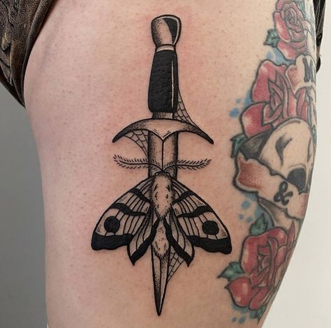 Dagger Moth Tattoo, Moth Tattoo, Forearm Tattoo, Geometric Tattoo, Moth, Tattoos