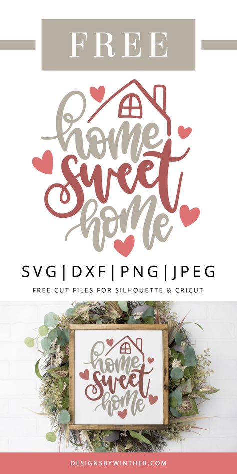 Cute Projects, Home Sweet Home Svg, Free Silhouette Cut Files, Home Quote, Idee Cricut, Projets Cricut, Cricut Projects Beginner, Diy Holiday Gifts, Christmas Fonts