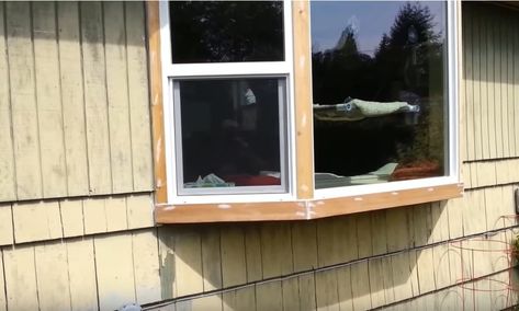 8 Easy Steps to Build a Bay Window How To Make A Bay Window, How To Build A Bay Window, Bay Window Construction, Bay Window Siding Exterior, Faux Bay Window, Bay Window Addition, Bow Window Exterior, Bay Window Diy, Diy Bay Window