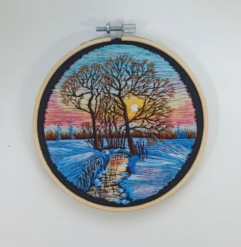 How To Decorate Home, Embroidery Landscape, Picture On The Wall, Embroidered Photo, The Special One, Hoop Embroidery, Spring Is Coming, Embroidery Hoop Art, Ribbon Embroidery