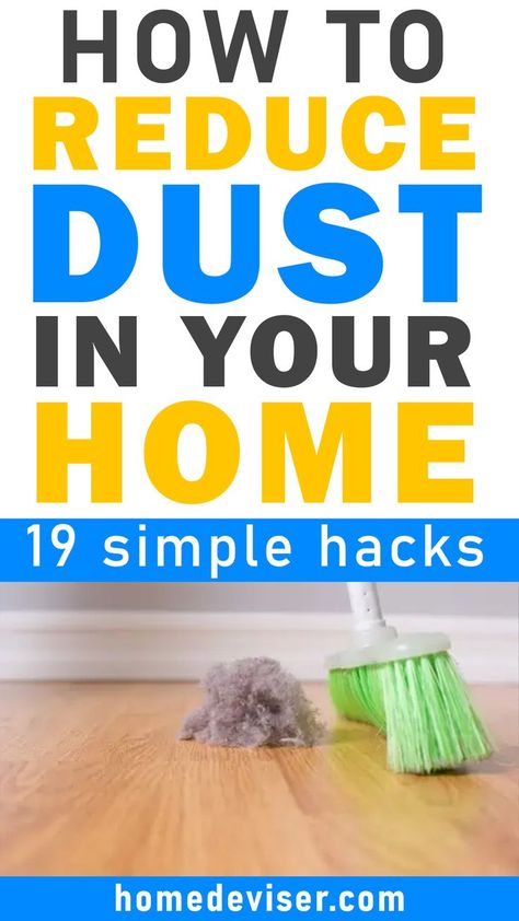 19 Easy Tips on How to Reduce Dust in Your Home! Check out these 19 easy tips to reduce dust in your home and keep it looking its best. Dust is a common problem in homes, but it doesn't have to be! Keep your home sparkling and dust-free with these 19 simple hacks. Dusty Home Solutions, How To Keep Dust Down In House, Dust Free Home Tips, Dust Free Home, Dusty House, Repel Dust, Dusting Tips, Sliding Cupboard, Hair Dusting