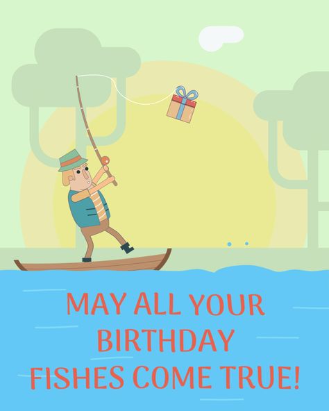 Celebrate his special day with our unique "Happy Birthday for Him" fisherman-themed animated postcard. Watch the excitement reel in as a tranquil lakeside scene comes to life with shimmering water, jumping fish, and a bobbing fishing rod. #AnimatedImage #Gif #HappyBirthday #Fisherman #forHim Happy Birthday Fisherman, Happy Birthday Fishing, Birthday Fishing, Shimmering Water, Jumping Fish, Happy Birthday For Him, Happy Birthday Girls, In Gif, Amazing Gifs