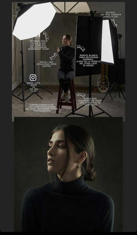 2 Light Portrait Setup, Studio Setting Photography, Lighting For Portrait Photography, Lighting Setup Photography Portraits, Lighting Setups Photography, 3 Point Lighting Setup, Lighting Photoshoot Ideas, Studio Portrait Photography Lighting Setup, Studio Portrait Lighting Setup