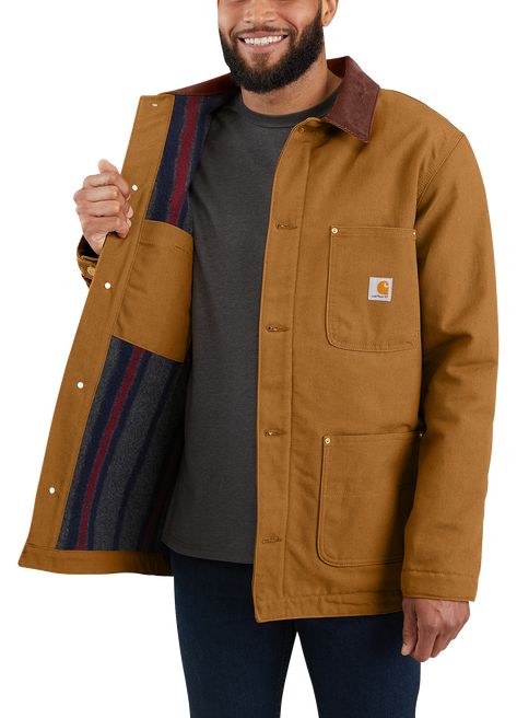 Carhartt Loose-Fit Firm Duck Blanket-Lined Chore Coat for Men | Cabela's Chore Coat Men, Carhartt Chore Coat, Duck Blanket, Coat For Men, Men Carhartt, Chore Coat, Chore Jacket, Good Brands, Mens Coats