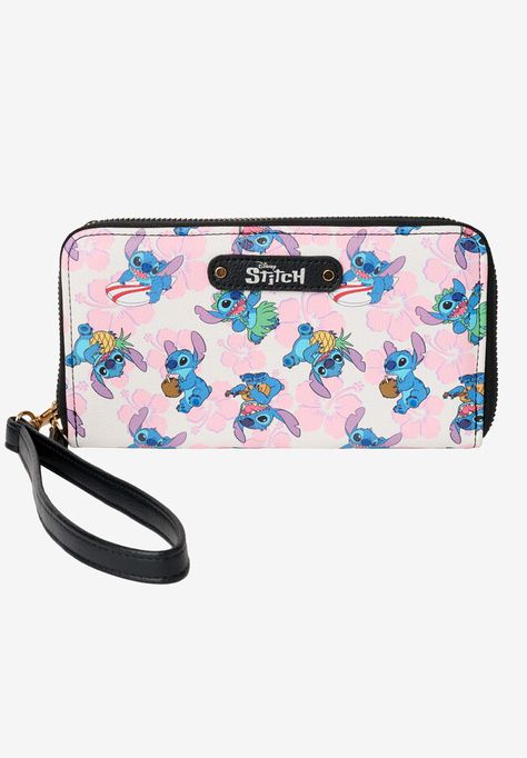 Disney Stitch Wallet All-Over Character Print Zip Around Wristlet Backpacks Disney, Stitch Wallet, Kids Tote Bag, Stitch Stuff, Platinum Credit Card, Disneyland Trip, Gift Card Number, Disney Disney, Disney Stitch