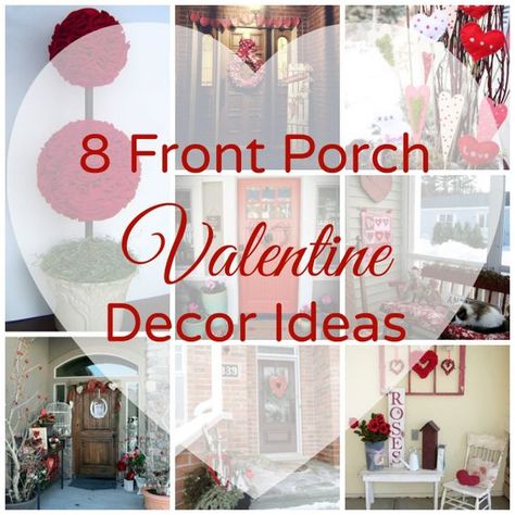 8 Front Porch Valentine Decor Ideas Front Porch Valentine Decor, Valentine Decor Ideas, Valentines Outdoor Decorations, Saint Valentin Diy, Valentines Bricolage, Valentine's Day Decorations, Valentine's Decor, Happy Hearts Day, Diy Valentines Decorations