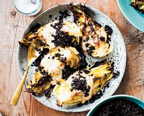 In The Nordic Kitchen: Baked Cabbage with Beluga Lentils - The Chalkboard Baked Cabbage Recipes, Nordic Recipes, Nordic Diet, Viking Food, Lentils Recipe, Nordic Recipe, Baked Cabbage, Nordic Food, Norwegian Recipes