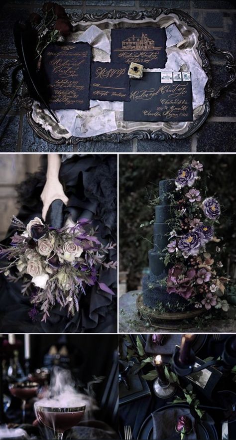 Dark Romantic Wedding, Gothic Wedding Theme, Witch Wedding, Dark Wedding Theme, Halloween Themed Wedding, Viking Wedding, Goth Wedding, Dark Wedding, Moody Wedding