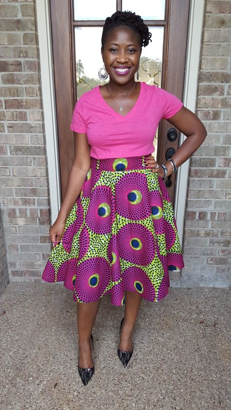 Monde's Threads: Date Night Look: African Print Circle Skirt  African print skirt, ankara circle skirt, chitenga skirt, kitenge skirt, sewing, diy fashion African Dress Patterns, African Print Midi Skirt, Africa Fashion Style, Ankara Dress Designs, African Fashion Designers, African Inspired Clothing, African Fashion Modern, Ankara Dress, Kitenge