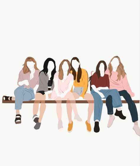 6friends Pictures, Daughter Illustration, 6 Friends, Halloween Customs, Friend Shirts, Skin Care Pictures, Friends Illustration, Faceless Portrait, Best Friend Shirts