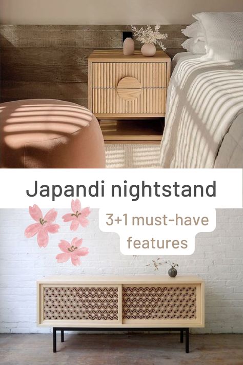 Japandi Nightstand, Bedroom Japandi, Japandi Bedroom, Japandi Interiors, Japandi Home, Japandi Design, Japandi Style, Bedroom Night Stands, Interior Styles