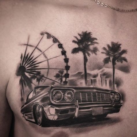 Lowrider Tattoo, Hop Tattoo, Photos Tattoo, Dove Tattoo, Gangsta Tattoos, Chicano Style Tattoo, Cholo Art, Lowrider Art, Chicano Tattoos