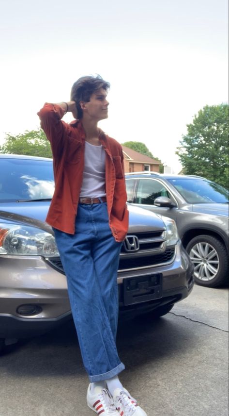 Retro Guys Outfit, Retro Fashion Mens 80s Outfit, Retro Outfits 90s Male, Decades Day Outfits Men, Retro Guy Outfits, Casual 70s Outfits Men, Men’s 80s Fits, 80s Aesthetic Men Outfit, 80s Outfits Guys