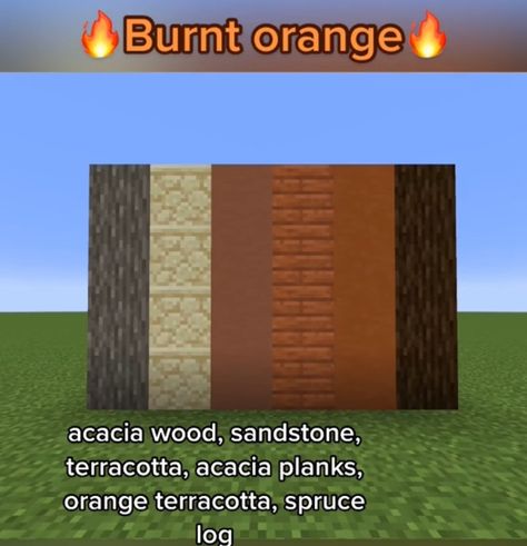 Burnt Orange Palette, Block Pallets, Minecraft Patterns, Minecraft Pattern, Orange Palette, Minecraft Blocks, Minecraft Banner Designs, Minecraft Banners, All Minecraft