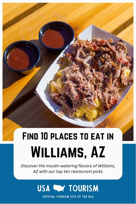 Looking for the best dining experiences in Williams, AZ? Look no further! In this article, we've compiled a list of the top ten places to eat in Williams, from cozy cafes to upscale restaurants. Whether you're in the mood for classic American fare or international cuisine, Williams has a diverse food scene that will satisfy any palate. Join us as we explore the tastiest eateries in town and discover the culinary delights of Williams, AZ. Things To Do In Williams Arizona, Williams Az Things To Do In, Williams Az, Arizona Food Forest, Best Places To Eat Phoenix Arizona, Page Arizona Restaurants, Williams Arizona, Arizona Restaurants, Juicy Steak