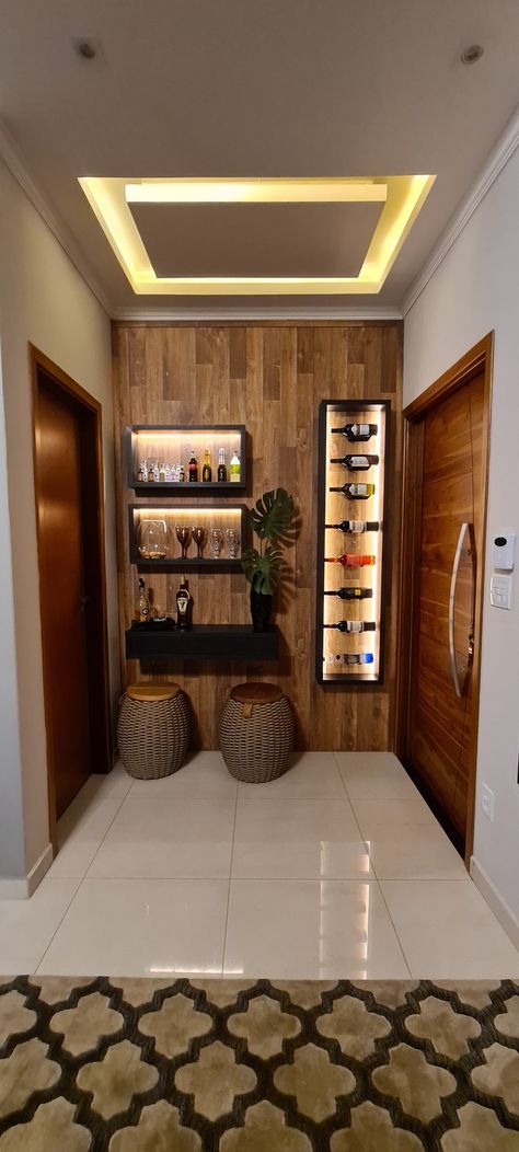 Mini Bar At Home, Bar Sala, Pooja Room Design, Bar Interior, Home Bar Decor, Home Design Decor, Mini House, Mini Bar, Tv Room