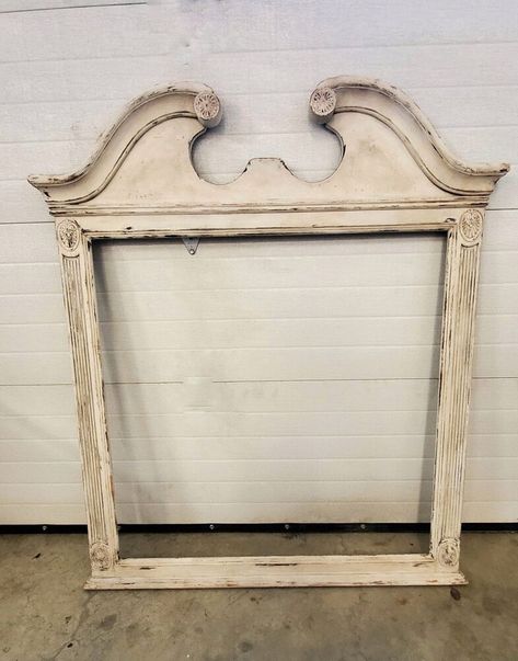 This is my second mirror turned faux fireplace project. You can find my first one in my projects. :) Honestly, I'm so happy I decided to have another go at it, and create something even more beautiful than the first one.I found this mirror on the Marketplace for $5. I loved that it had an antique look to it. I'm going to show you how I completely transformed this old thing into a beautiful, unique piece.*the estimated cost of this project will vary, depending on what products you use.… Refurbished Mantle Ideas, Diy Vintage Mantle, Diy Antique Fireplace Mantle, Repurposed Fireplace Mantle, Diy Vintage Fireplace, Diy Vintage Fireplace Mantle, Diy Faux Fireplace Mantle, Fake Mantle Ideas, Faux Mantle Ideas