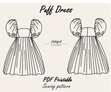 Puff Dress PATTERNPDF Digital Pattern 4 18 Ussewing Patternpuff Sleeve Dress Patternselkie Dressprom Dress Homecoming Wedding Guest - Etsy Selkie Dress Pattern Free, Selkie Puff Dress Pattern, Selkie Dress Pattern, Puff Dress Pattern, Selkie Puff Dress, Puff Sleeve Dress Pattern, Wrap Skirt Sewing Pattern, Selkie Dress, Mini Skirt Pattern