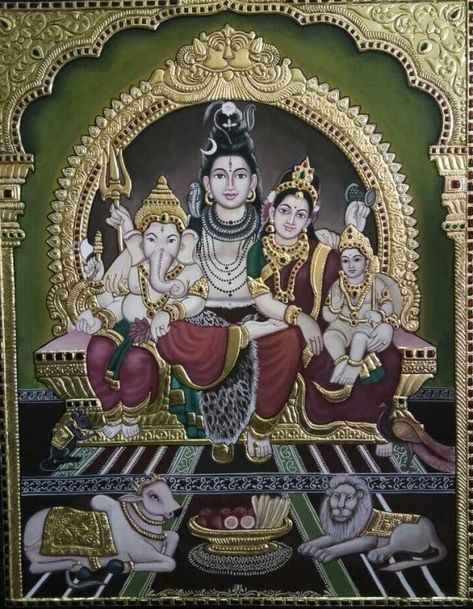 Tanjore Art, 3d Relief Art, Mysore Painting, Tantra Art, Kerala Mural Painting, 19th Century Paintings, Goddess Decor, Tanjore Painting, Shiva Lord Wallpapers