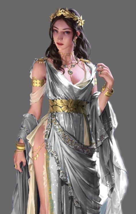 Twelve Olympians, Greek Costume, Women Marriage, Water Movement, Semi Realism, Mount Olympus, Married Women, The Titans, Cartoon Style