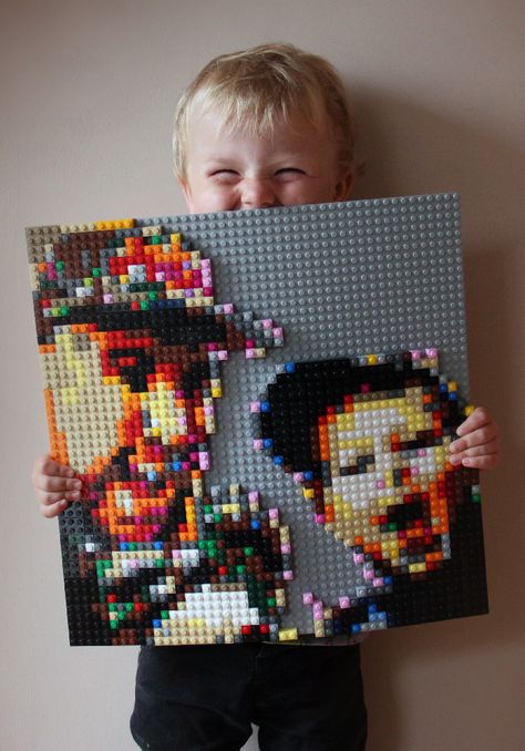 Lego Pictures Art, Lego Portrait, Lego Basic, Lego Mosaic, Mosaic Portrait, Acrylic Art Projects, Lego Sculptures, Lego Diy, Lego Activities