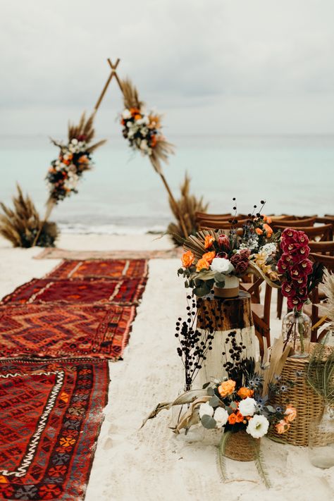 Holbox Wedding, Playa Del Carmen Wedding, Destination Wedding Cost, Sunset Beach Weddings, Bohemian Beach Wedding, Tropical Wedding Inspiration, Dream Beach Wedding, Fall Beach, Tulum Wedding