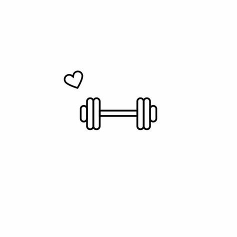 Small Dumbbell Tattoo, Workout Tattoos For Women, Barbell Tattoo Ideas For Women, Exercise Tattoo, Academia Tattoo, Dumbbell Tattoo, Gym Icons, Gym Tattoo, Gym Icon