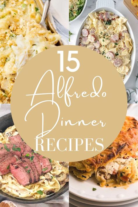 No matter what you are in the mood for, these Alfredo dinner recipes will hit the spot every single time. There’s nothing better than a creamy and delicious Alfredo sauce especially when you can add your favorite vegetables or meats to it. Recipes Using Canned Alfredo Sauce, Recipes Using Alfredo Sauce Dinners, Different Alfredo Recipes, Alfredo Sauce Ideas, Easy Pasta Recipes Alfredo, Dinner Ideas With Alfredo Sauce, Things To Do With Alfredo Sauce, Unique Alfredo Recipes, Jar Of Alfredo Sauce Dinners