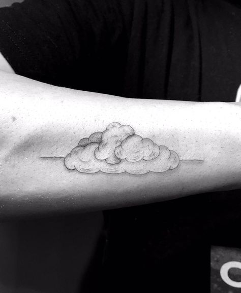 Fluffy Cloud Tattoo, Julien Solomita Tattoo, Realistic Cloud Tattoo, Van Tattoo, Tiger Hand Tattoo, Julien Solomita, Blitz Tattoo, Cloud Tattoo Design, Faded Tattoo