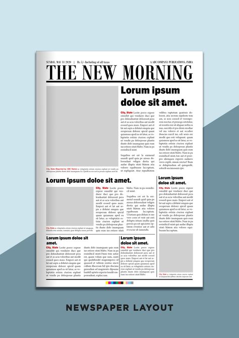 Newspaper Cover Design on Behance Newspaper Cover Design, Paper Layout Design, Newspaper Template Design, Newspaper Format, Newspaper Design Layout, Newspaper Background, Indesign Layout, School Newspaper, Newspaper Layout