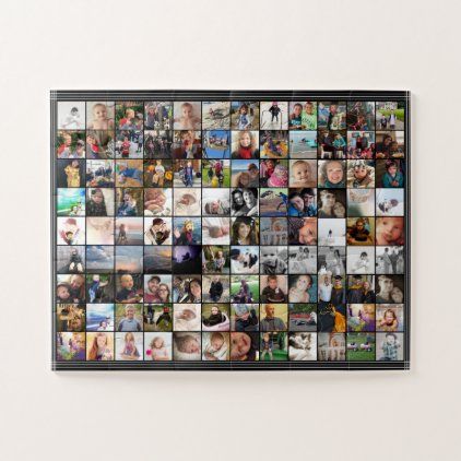 Striped Borders 80 Family Friends Photo Collage Jigsaw Puzzle Photo Collage Frame Ideas, Collage Family Photos, Collage Frame Ideas, Friends Photo Collage, Photo Collage Board, Letter Photo Collage, Collage Gifts, Photo Collage Ideas, Photo Collage Frame