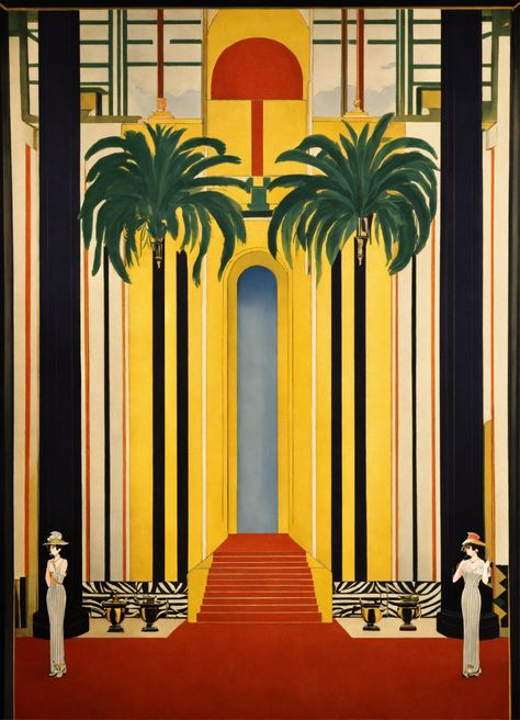 Art Deco Garden Design, Robert Hoppe, Art Deco Signage, Hollywood Glamour Decor, Art Deco Garden, Art Deco Colors, Art Deco Room, Deco Garden, Deco Room