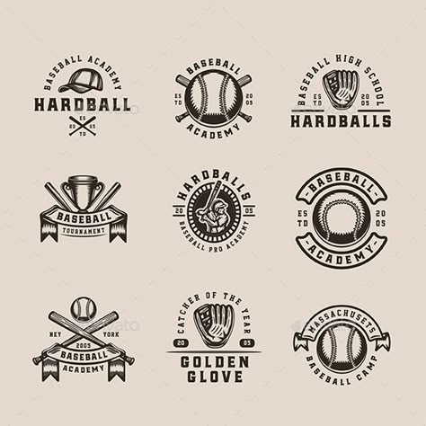 9 Vintage Baseball Emblems #Vintage, #Baseball, #Emblems Baseball Team Logo Design, Retro Baseball Design, Baseball Logo Ideas, Vintage Baseball Logo, Vintage Baseball Shirt, Vintage Sports Logo, Coffee Shop Logo Design Ideas, Engineering Logo Design Ideas, Bakery Logo Design Ideas