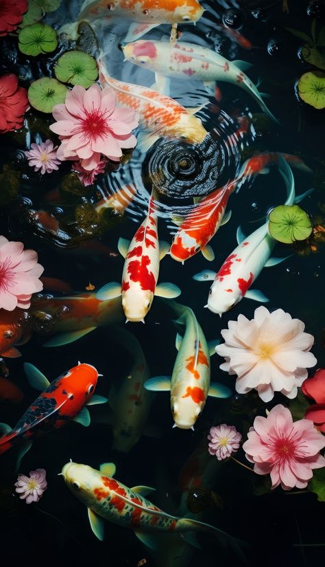 tha beauty Koi Fish.  Fish look beautiful in aquarium. Watercolor Koi Fish, Fish Pond Gardens, Japanese Fish, Fish Fish, Fish Pond, Koi Pond, Koi Fish, Aquarium Fish, Galaxy Wallpaper