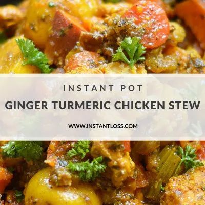 Instant Pot Ginger Turmeric Chicken Stew Instant Loss, Turmeric Chicken, Ginger Turmeric, Chicken Stew, Pressure Cooking, Healthy Nutrition, Nutrition Recipes, Instant Pot Recipes, Health And Nutrition