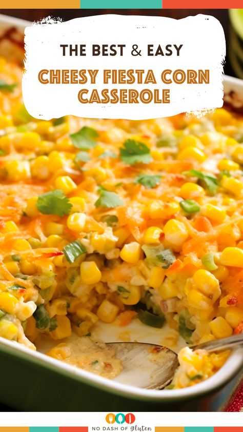 Spice up your dinner table with Cheesy Fiesta Corn Casserole! Creamy, cheesy, and packed with flavor. Try it now and Pin for later! Corn Casserole With Cream Cheese And Jalapeno, Corn Jalepeno Casserole, Cheesy Fiesta Corn Casserole, Mexican Corn Casserole Recipe, Southwest Corn Casserole, Fiesta Corn Casserole, Hot Corn Casserole, Spicy Corn Casserole, Mexican Corn Casserole